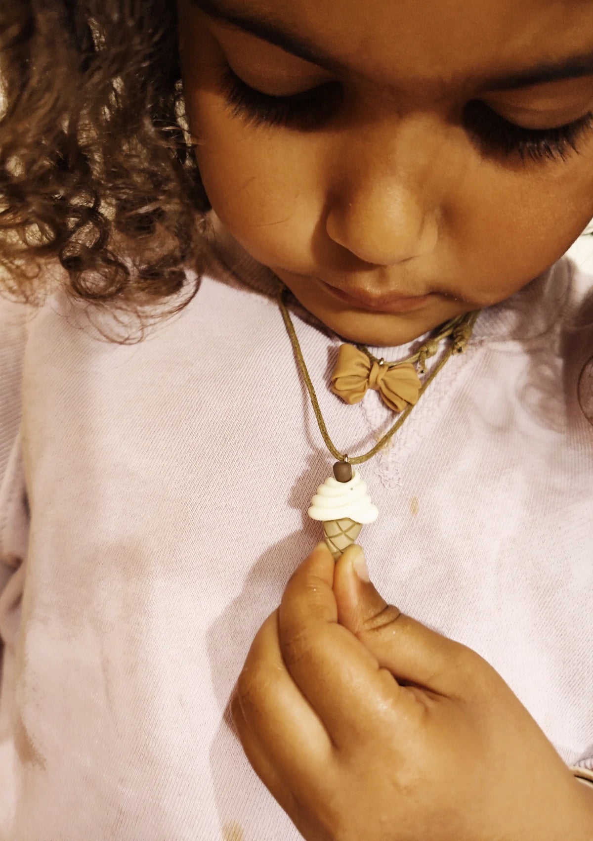 Pack of 3 Necklaces - Ice Cream + Strawberry + Bow - Mrs Ertha