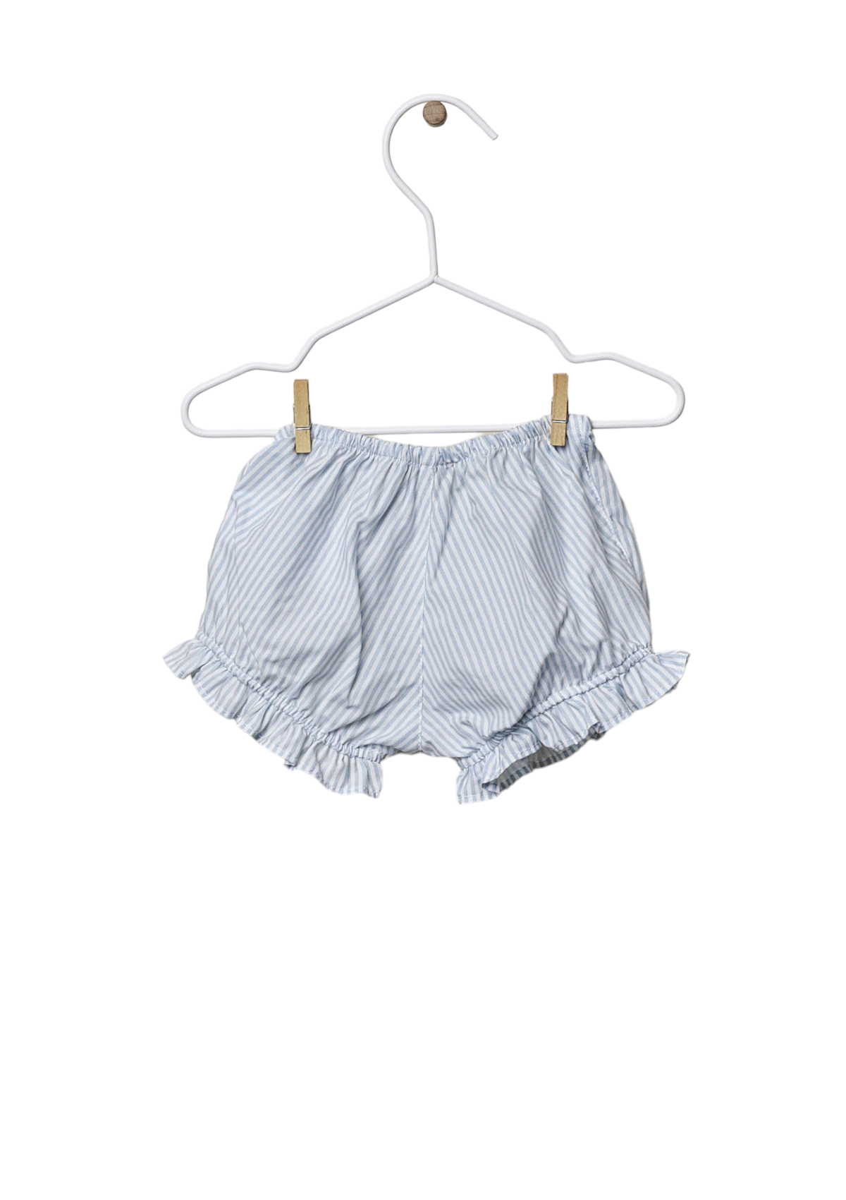 Cotton shorts with soft blue and white stripes | LITTLE LOVE - WEDOBLE