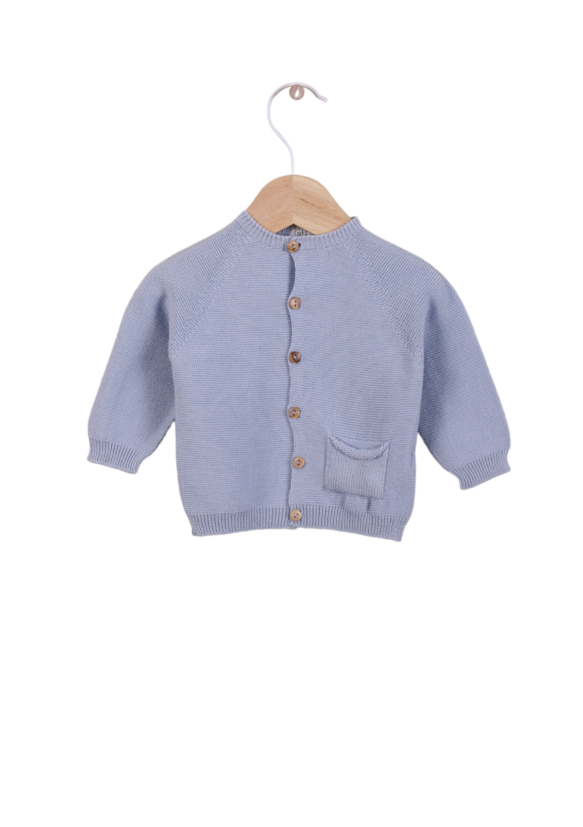 Cardigan knitted in organic cotton | HELLO LITTLE MOTHER LOVE - WEDOBLE