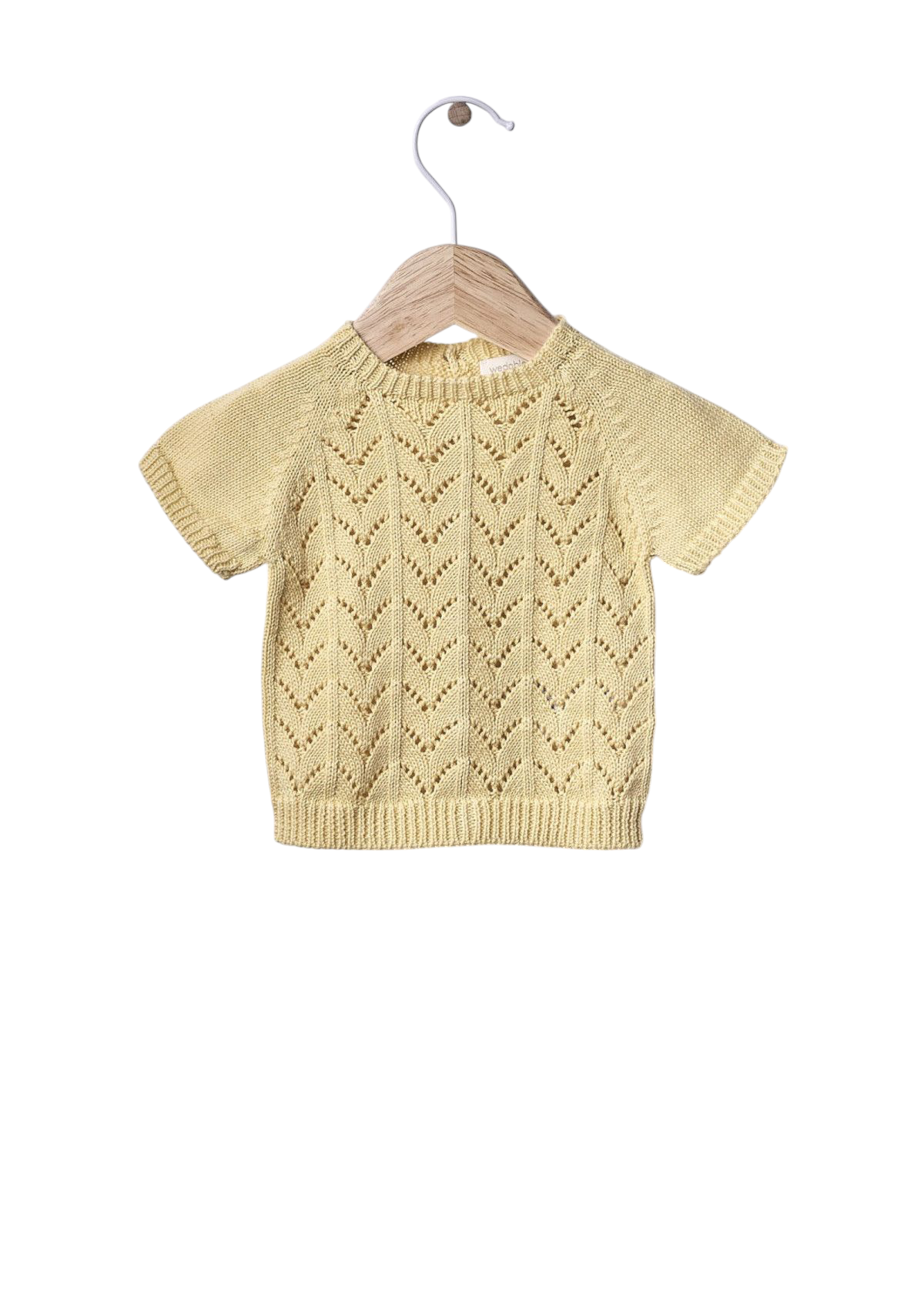 Short sleeve organic cotton knit sweater | SUMMER IN THE VILLAGE - WEDOBLE