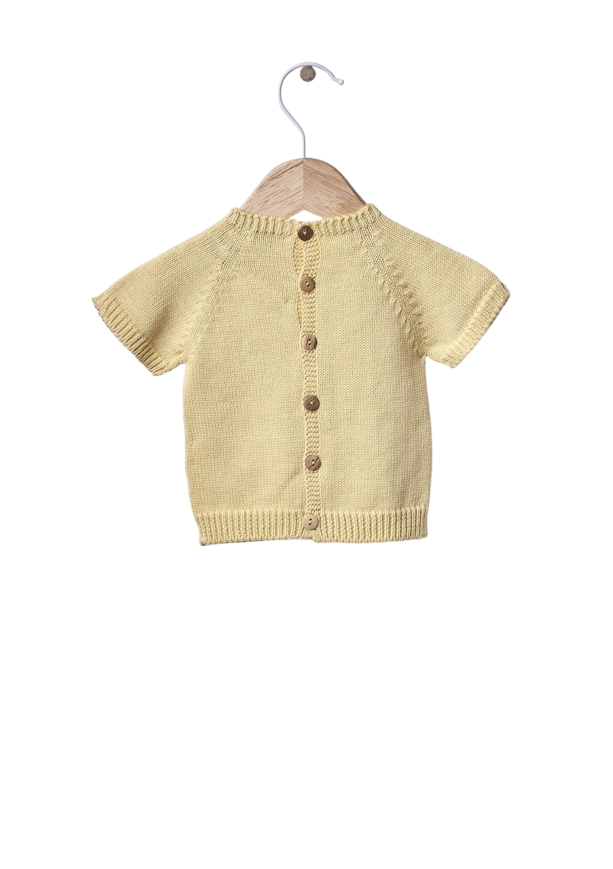 Short sleeve organic cotton knit sweater | SUMMER IN THE VILLAGE - WEDOBLE
