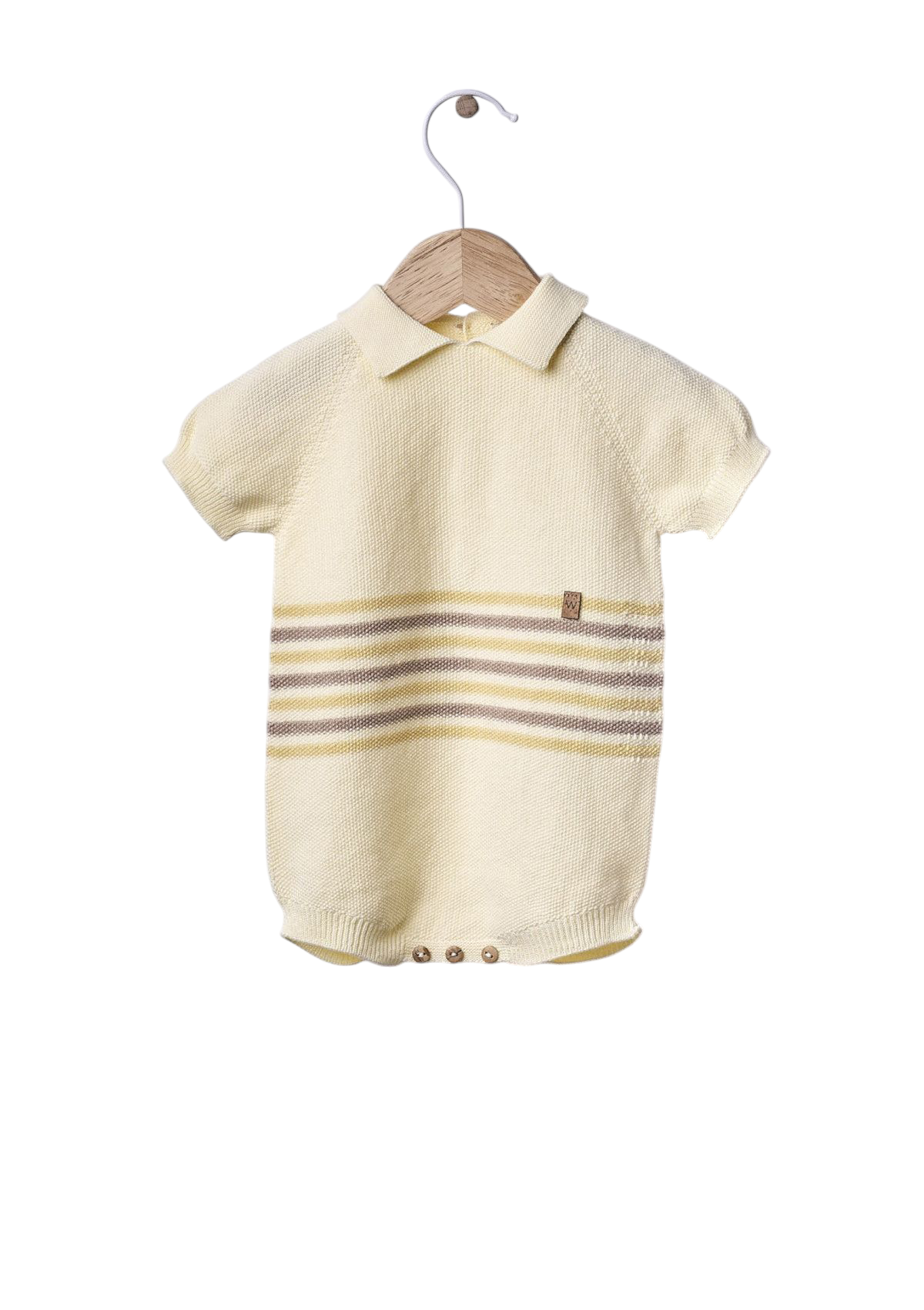 Short-sleeved polo shortie knitted in cotton | SUMMER IN THE VILLAGE - WEDOBLE