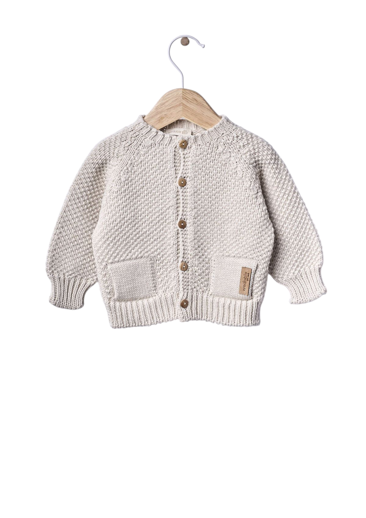 Cardigan knitted in organic cotton | NAVY CODE - WEDOBLE