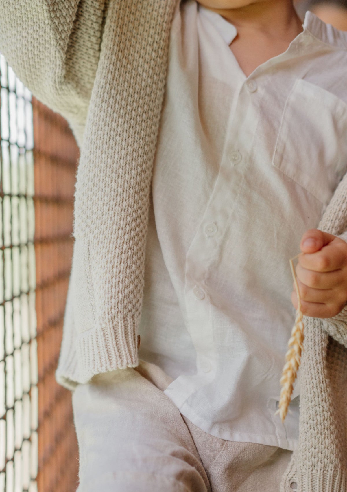 Cardigan knitted in organic cotton | NAVY CODE - WEDOBLE
