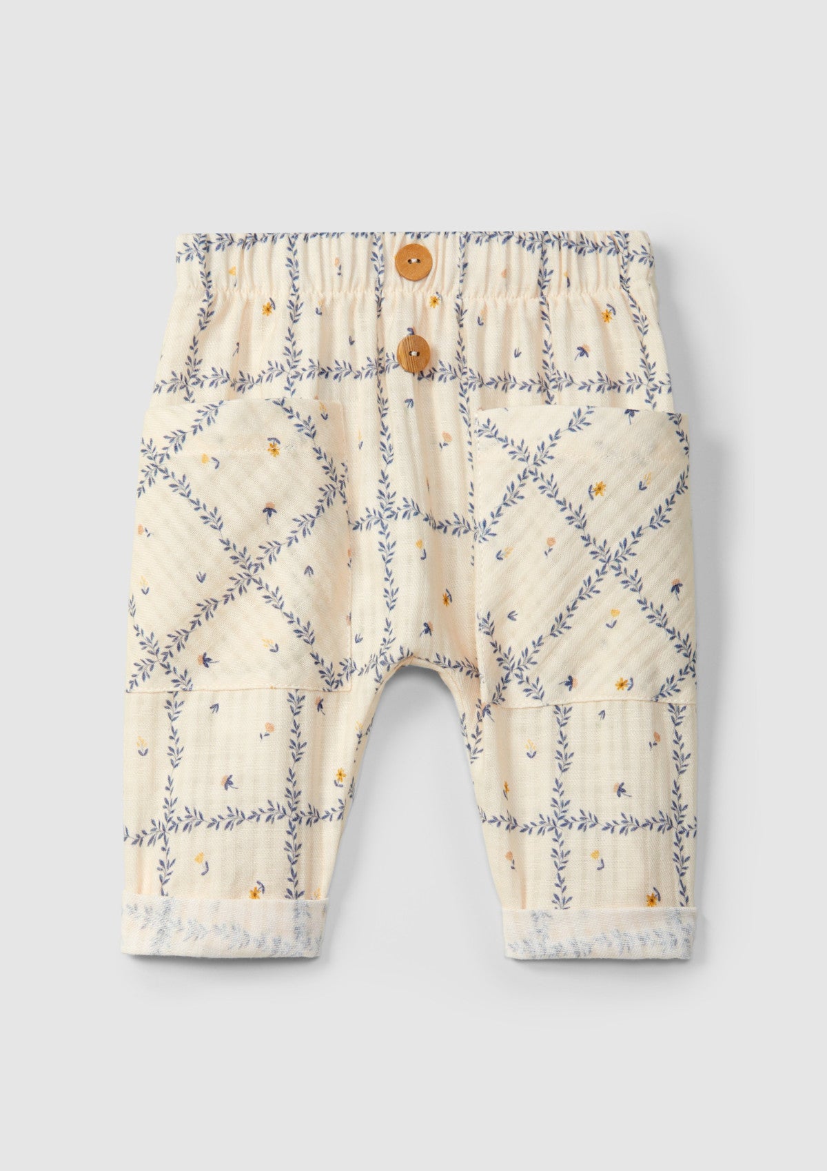 Textured printed cotton pull-up pants - SNUG