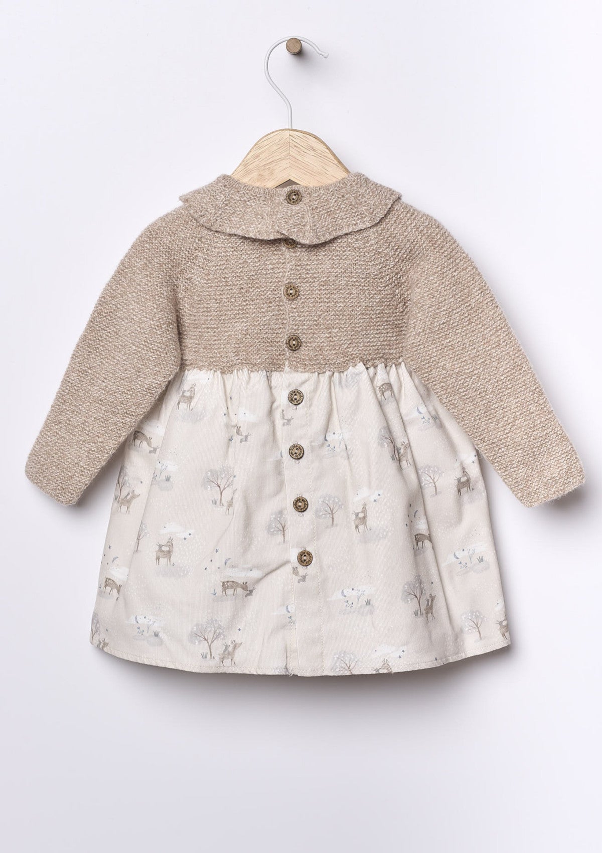 Long-sleeve dress with forest animals | BUNNY AND FRIENDS - WEDOBLE