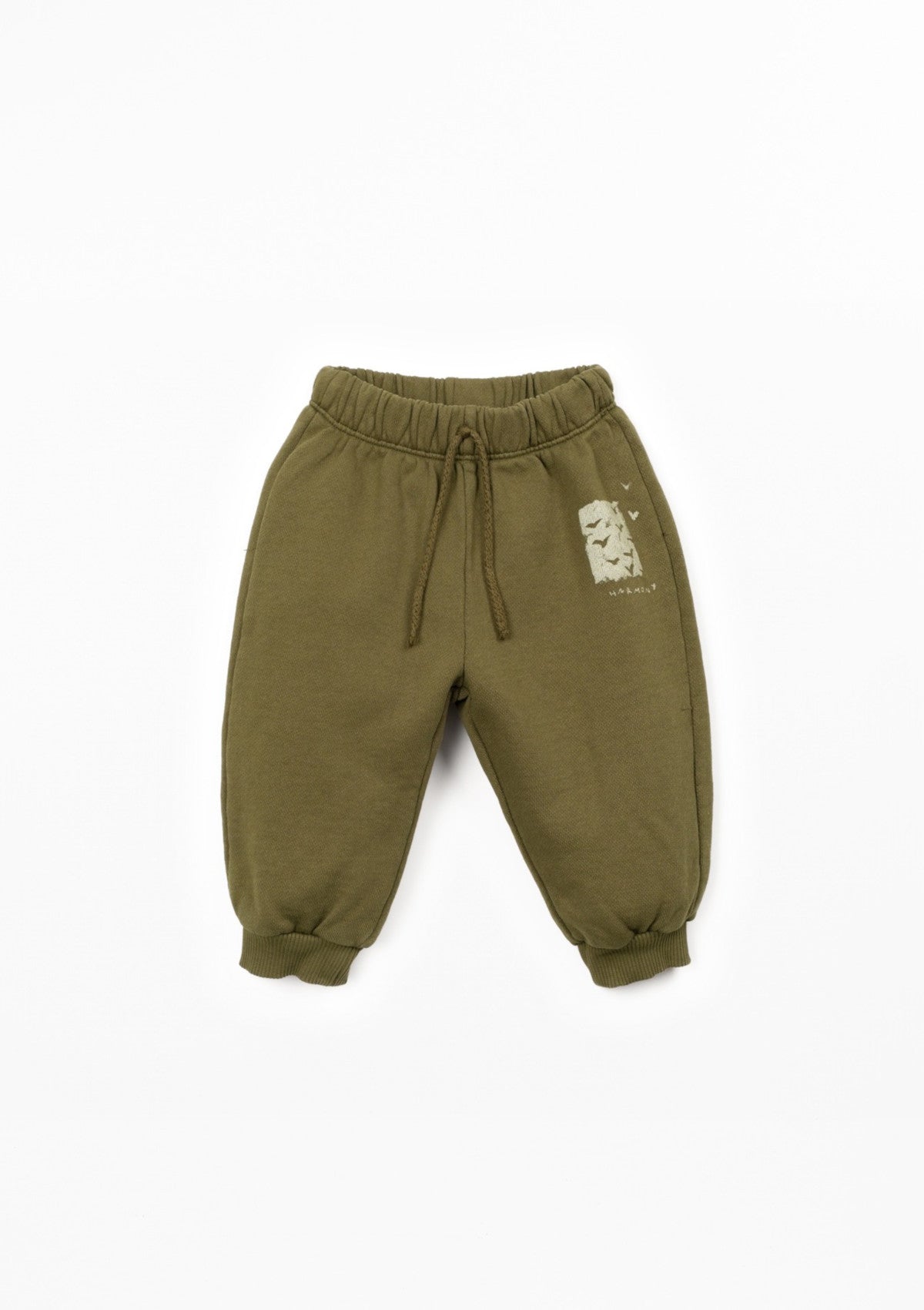 Calça felpa em algodão orgânico com cintura elástica e estampado - PLAYUP