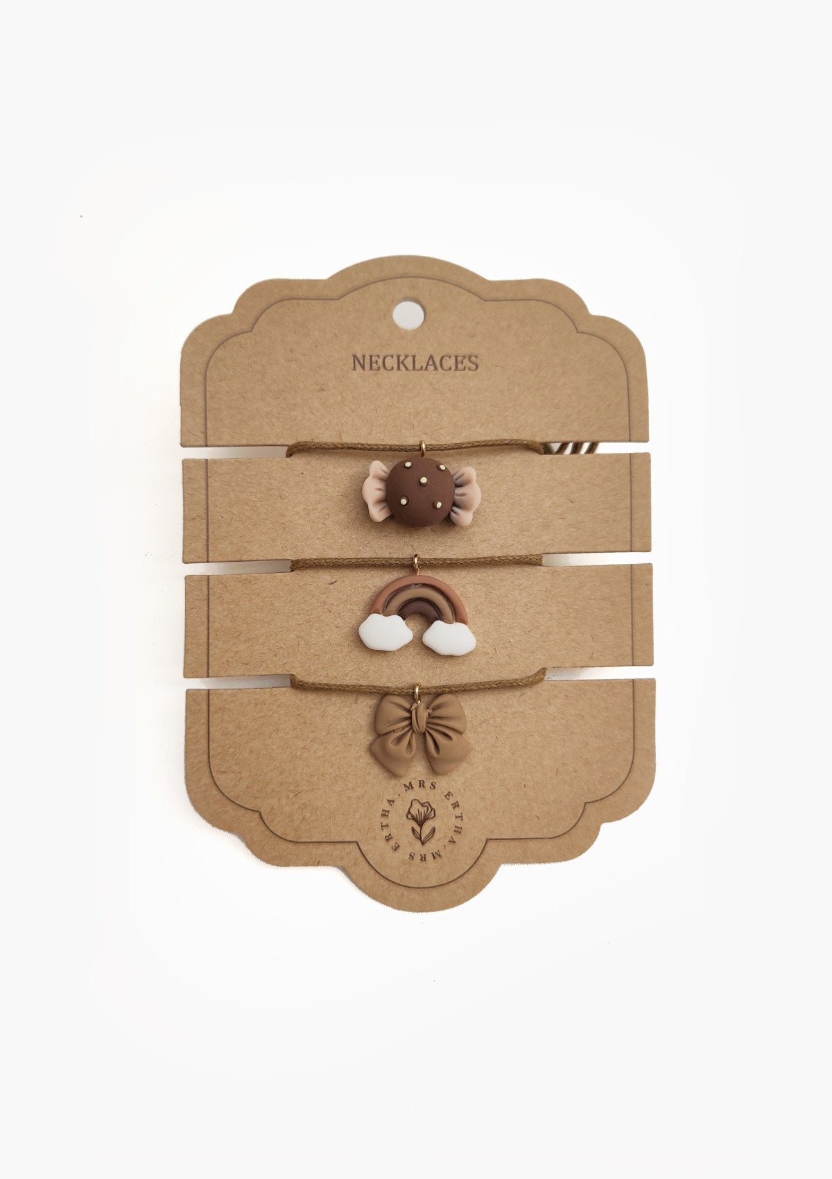 Pack of 3 Necklaces - Candy + Rainbow + Bow - Mrs Ertha