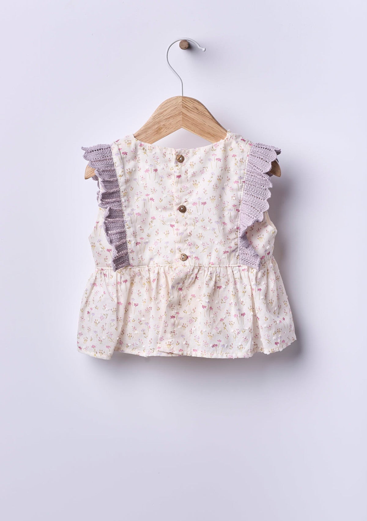 Floral print blouse with knitted detail | BREEZE - WEDOBLE