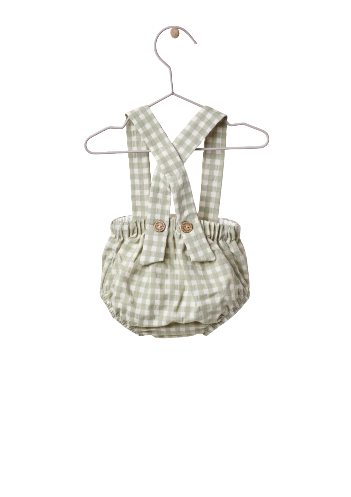 Shoulder straps shorts in vichy plaid fabric | A GARDEN IN THE FOREST - WEDOBLE