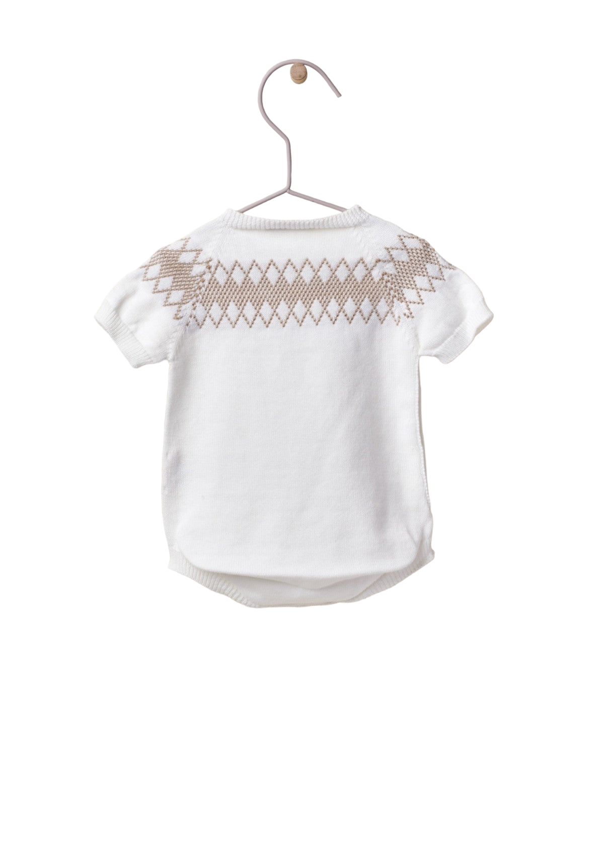 Short sleeved shortie knitted in organic cotton | LOVE - WEDOBLE