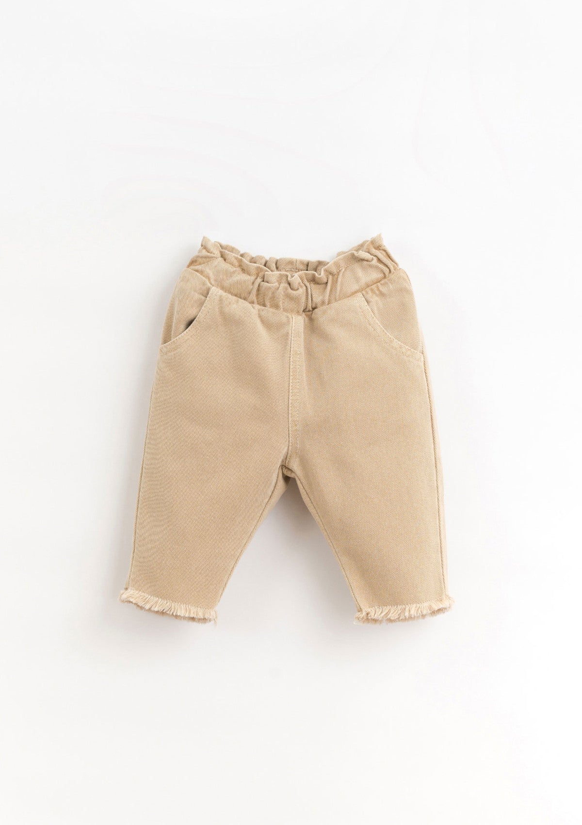 Serge trousers with frayed detail | Organic Care - PLAYUP