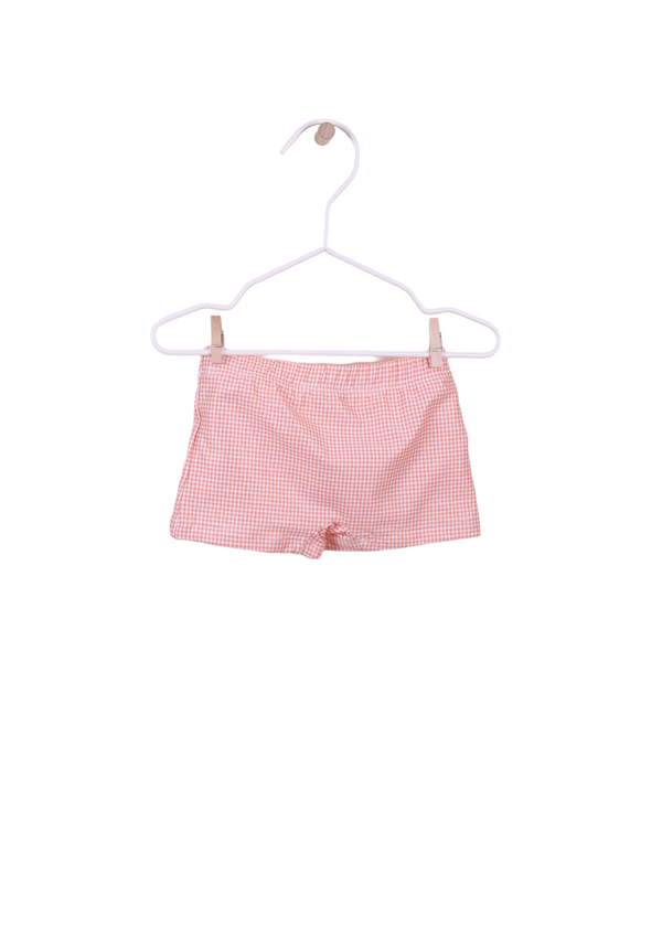 Swimming shorts with coral vichy print - WEDOBLE