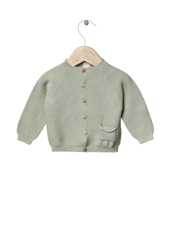 Cardigan knitted in organic cotton | HELLO LITTLE MOTHER LOVE - WEDOBLE