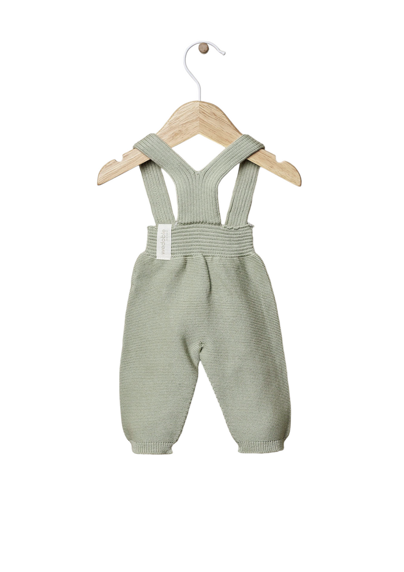 Shoulder straps trousers knitted in organic cotton | BONJOUR CHER BÉBÉ - WEDOBLE