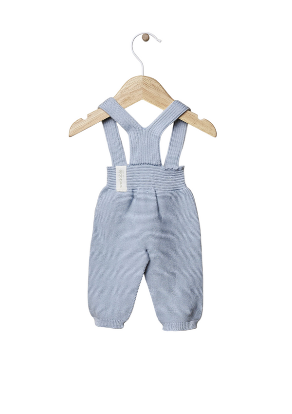 Shoulder straps trousers knitted in organic cotton | BONJOUR CHER BÉBÉ - WEDOBLE