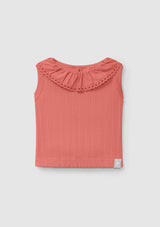 Ribbed jersey singlet and English embroidery collar - SNUG