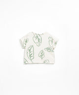 T-shirt in organic and recycled cotton with leaf print - PLAYUP