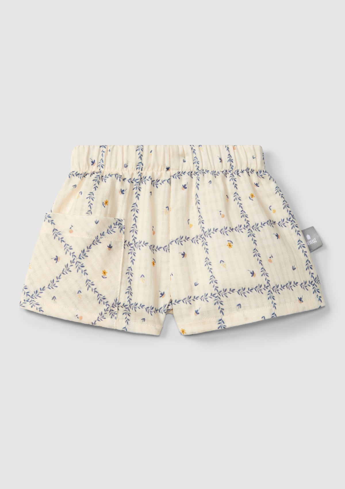 Textured printed cotton pull-up shorts - SNUG