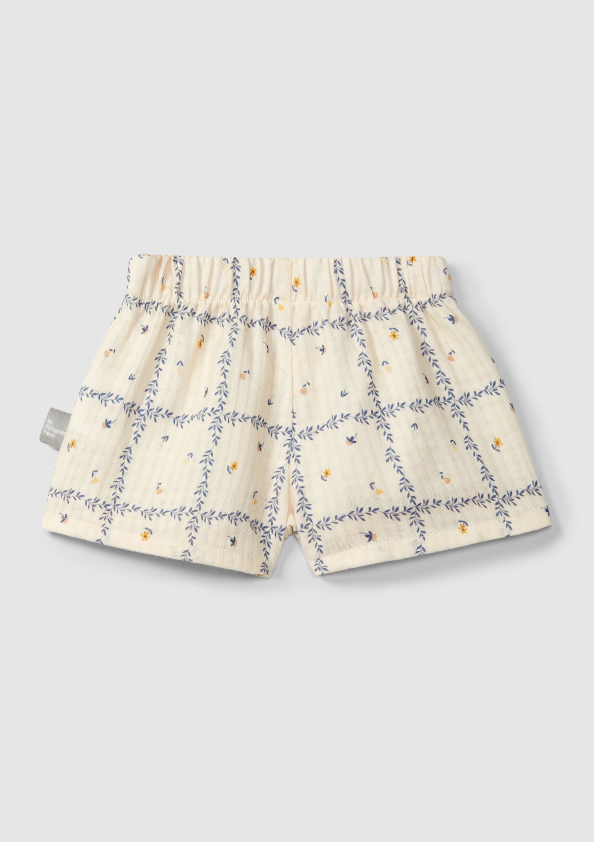 Textured printed cotton pull-up shorts - SNUG