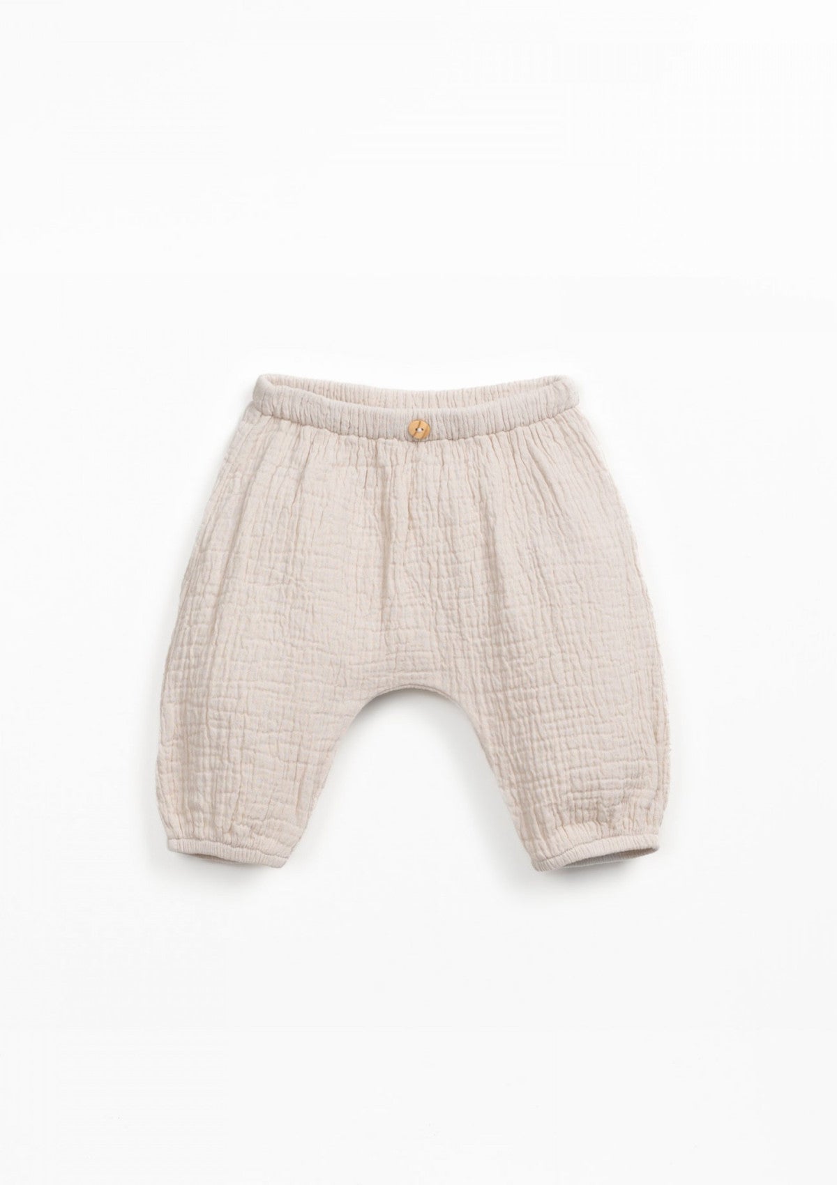 Cotton fabric pants with elastic belt - PLAYUP