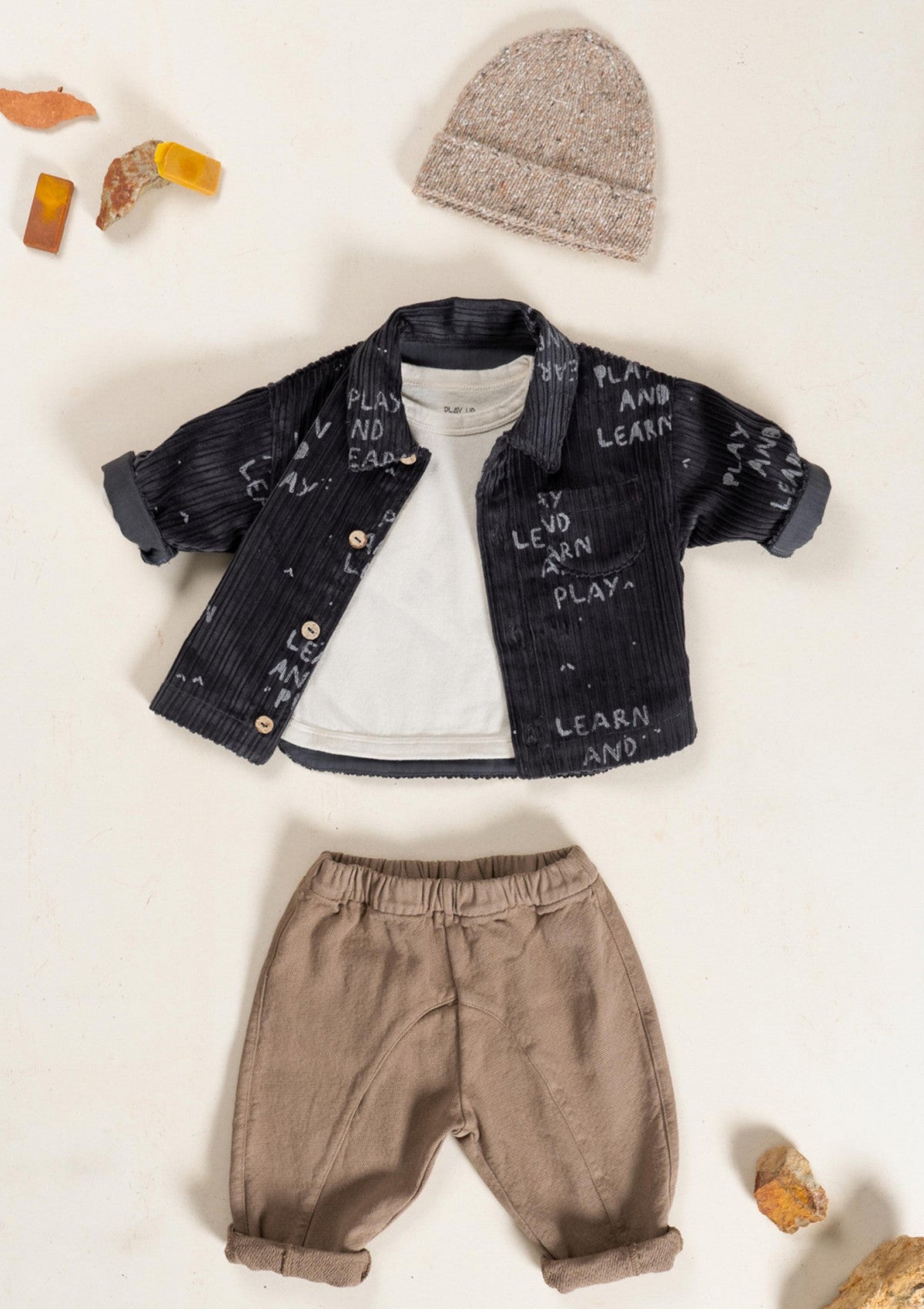 Corduroy shirt with coconut button placket - PLAYUP