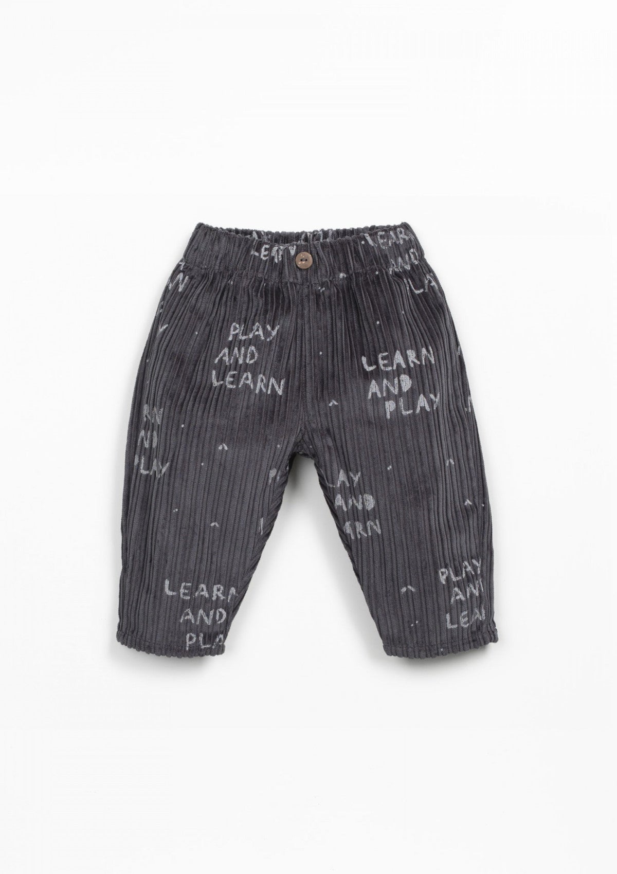 Corduroy pants with decorative coconut button - PLAYUP