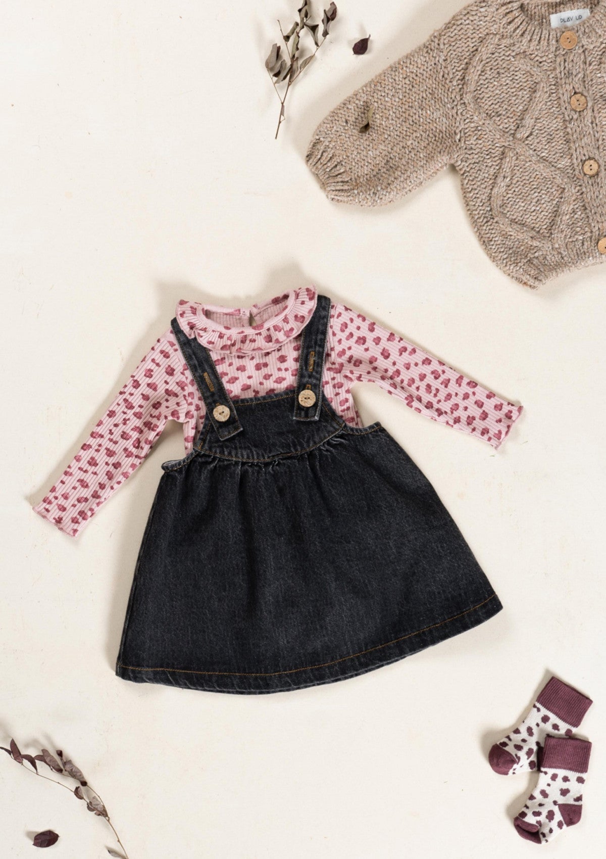 Body de malha em algodão orgânico com estampado - PLAYUP
