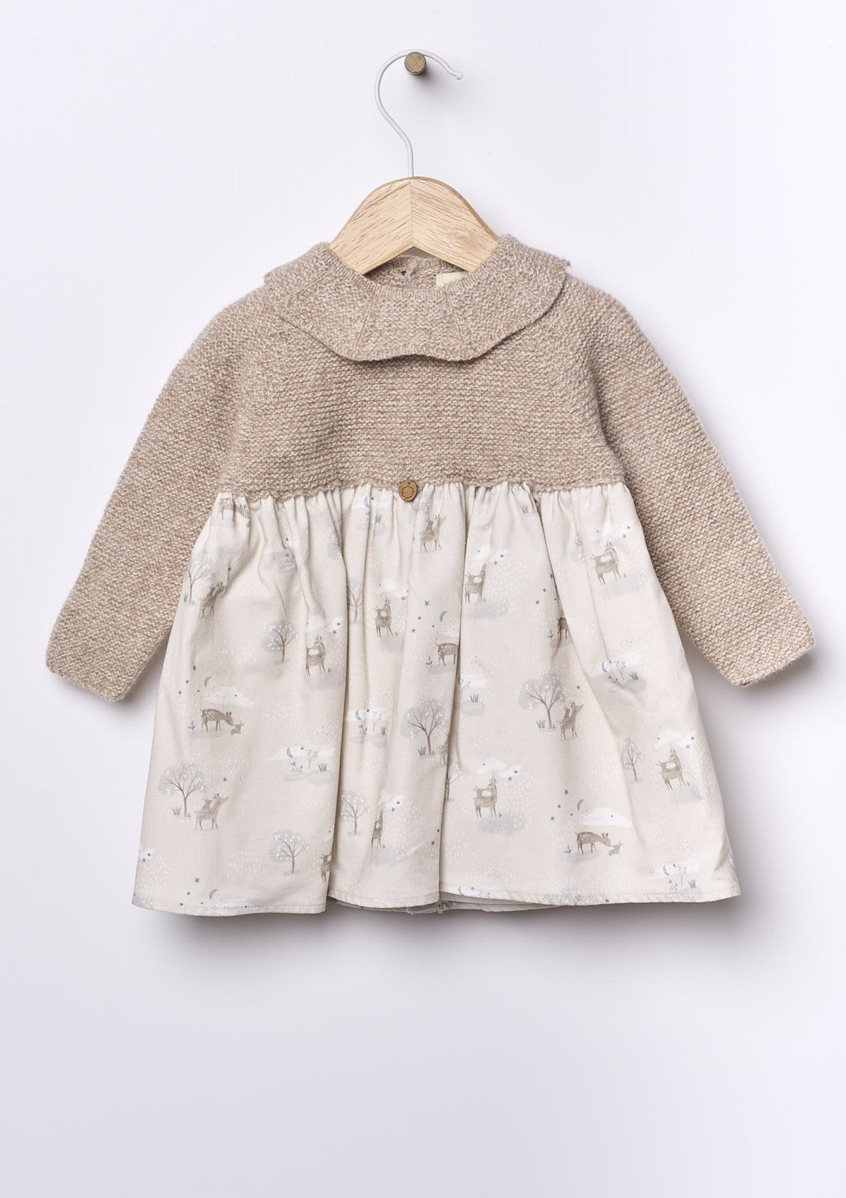 Long-sleeve dress with forest animals | BUNNY AND FRIENDS - WEDOBLE