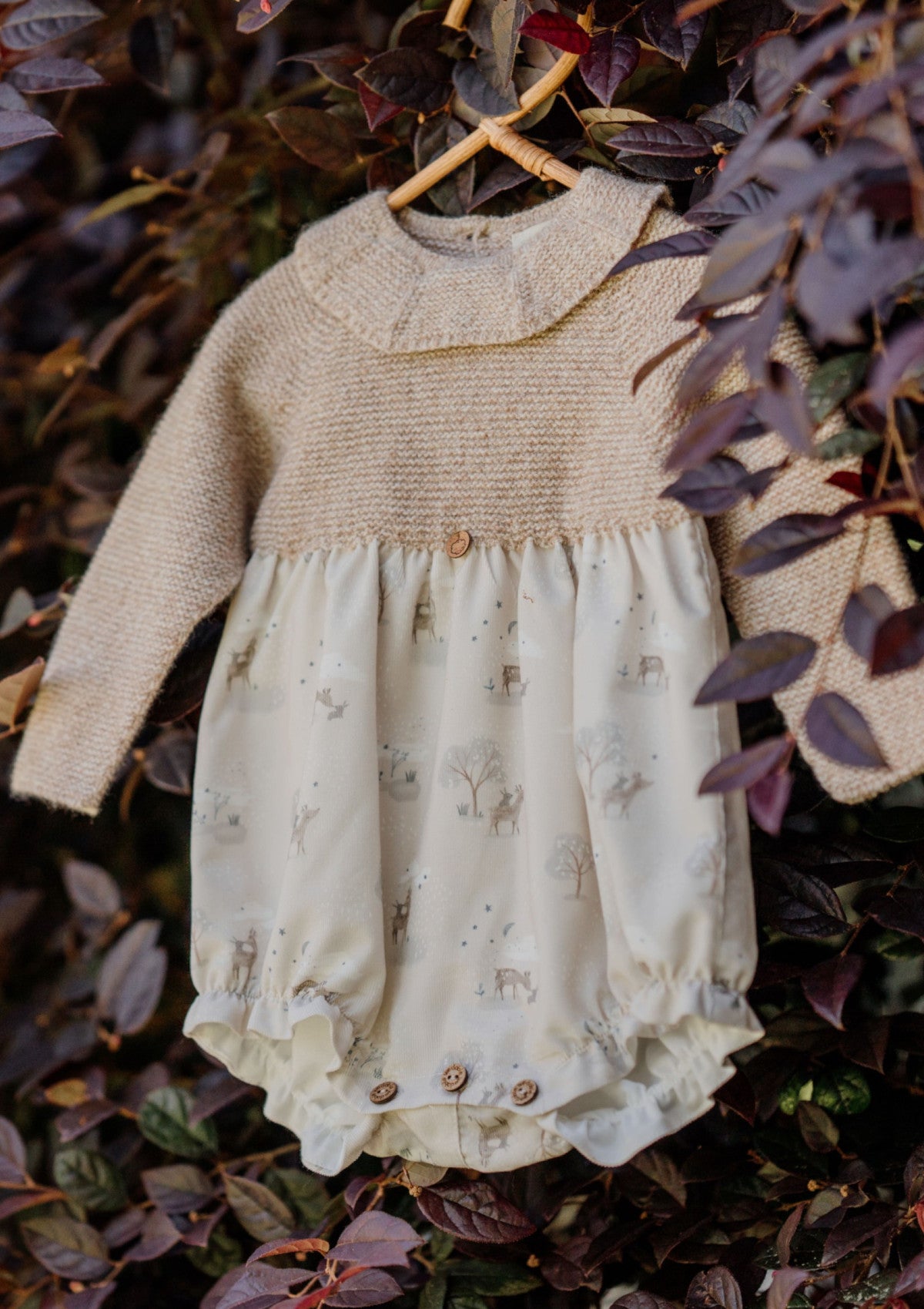Long-sleeve onesie with forest animals | BUNNY AND FRIENDS - WEDOBLE