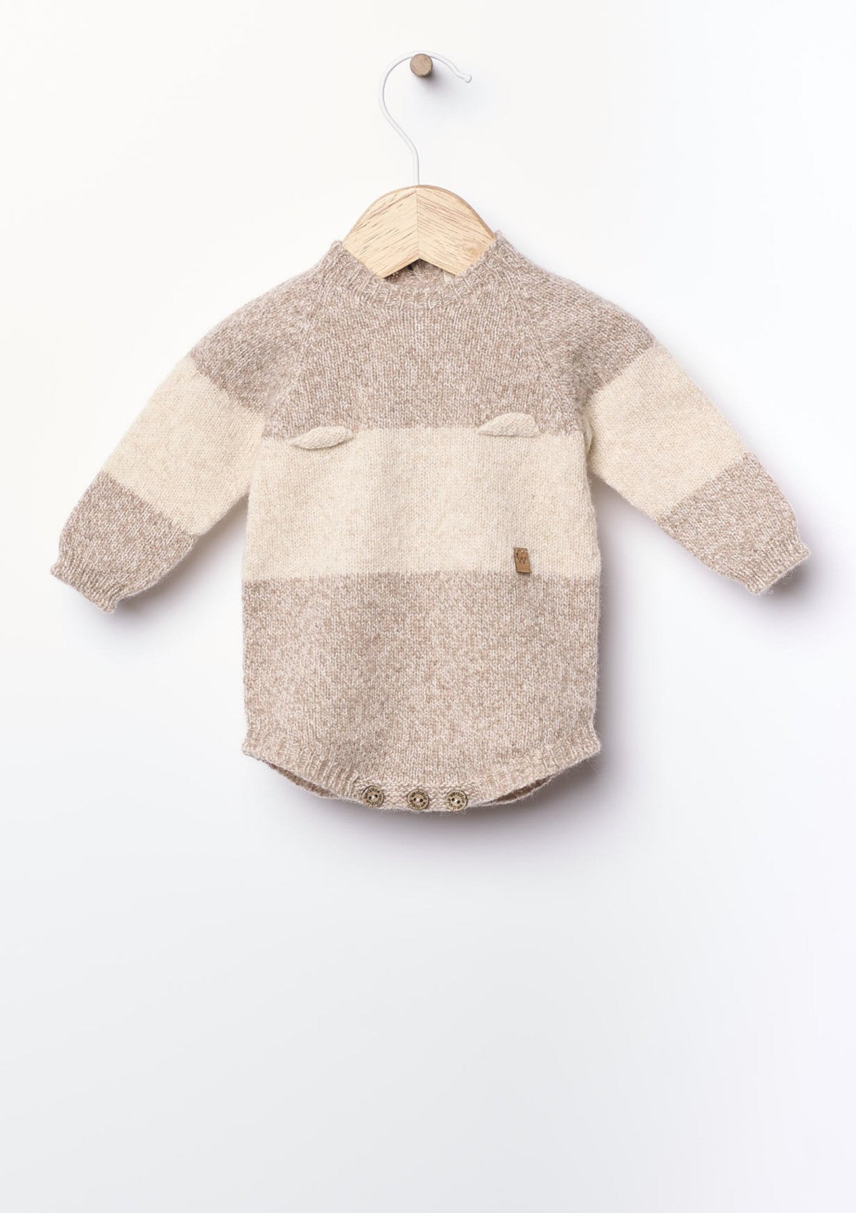 Knitted merino wool blanket with teddy bear | LITTLE TEDDY BEAR - WEDOBLE