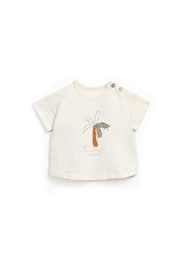 T-shirt in organic cotton with a picture on the front | Textile Art - PLAYUP