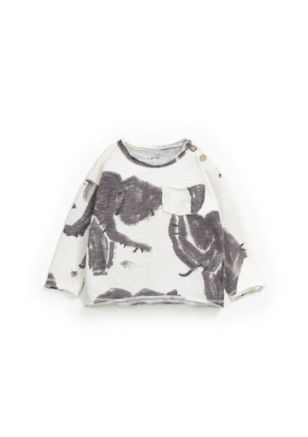 T-shirt in organic cotton with print | Wooden Memories - PLAYUP