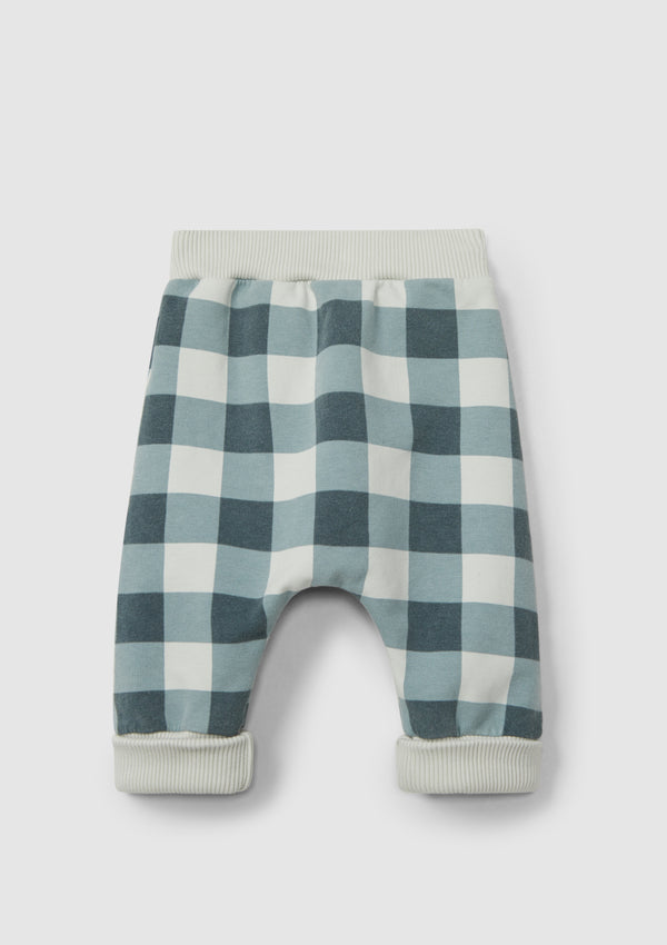 Plaid pull-up pants and decorative drawstring - SNUG