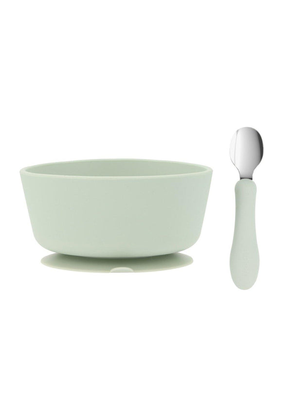 Silicone bowl + steel spoon