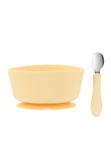 Silicone bowl + steel spoon