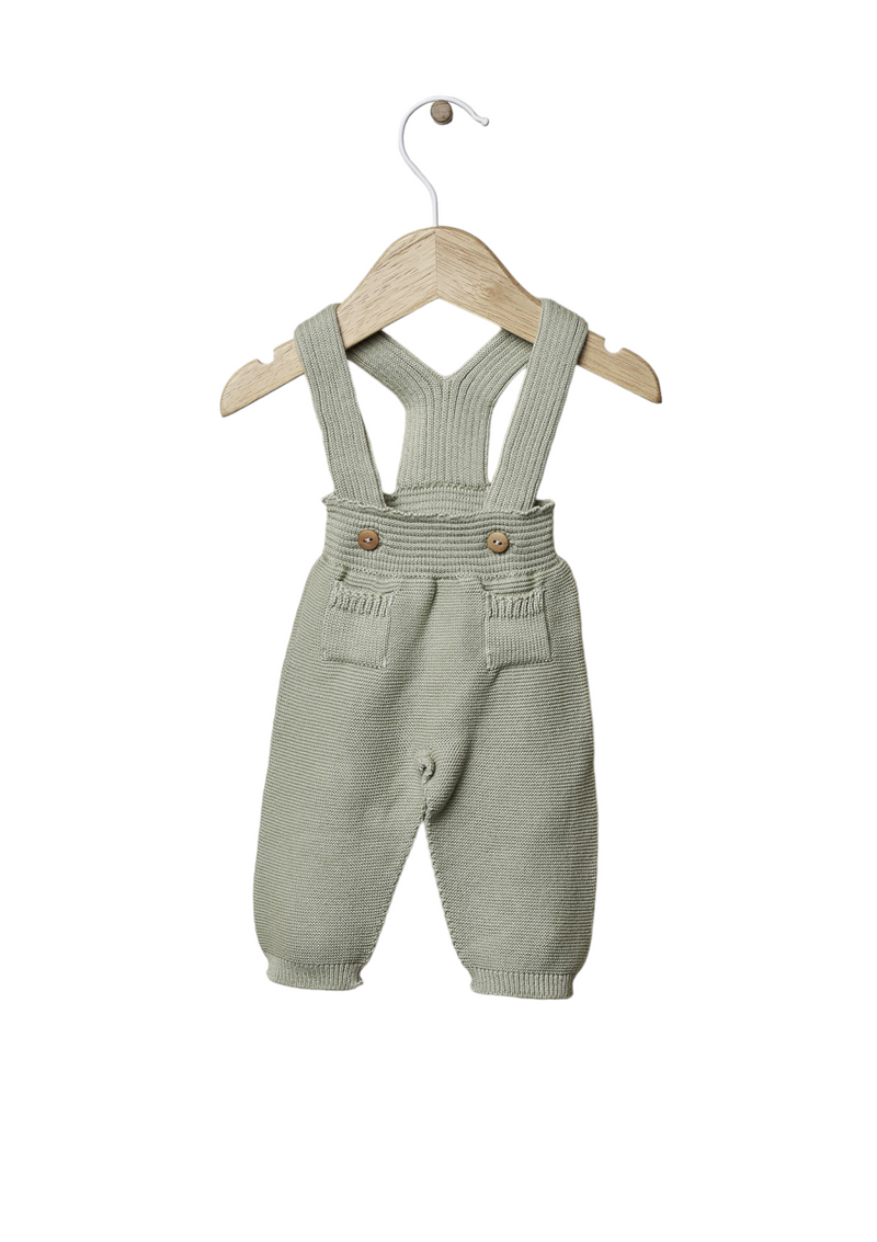 Shoulder straps trousers knitted in organic cotton | BONJOUR CHER BÉBÉ - WEDOBLE