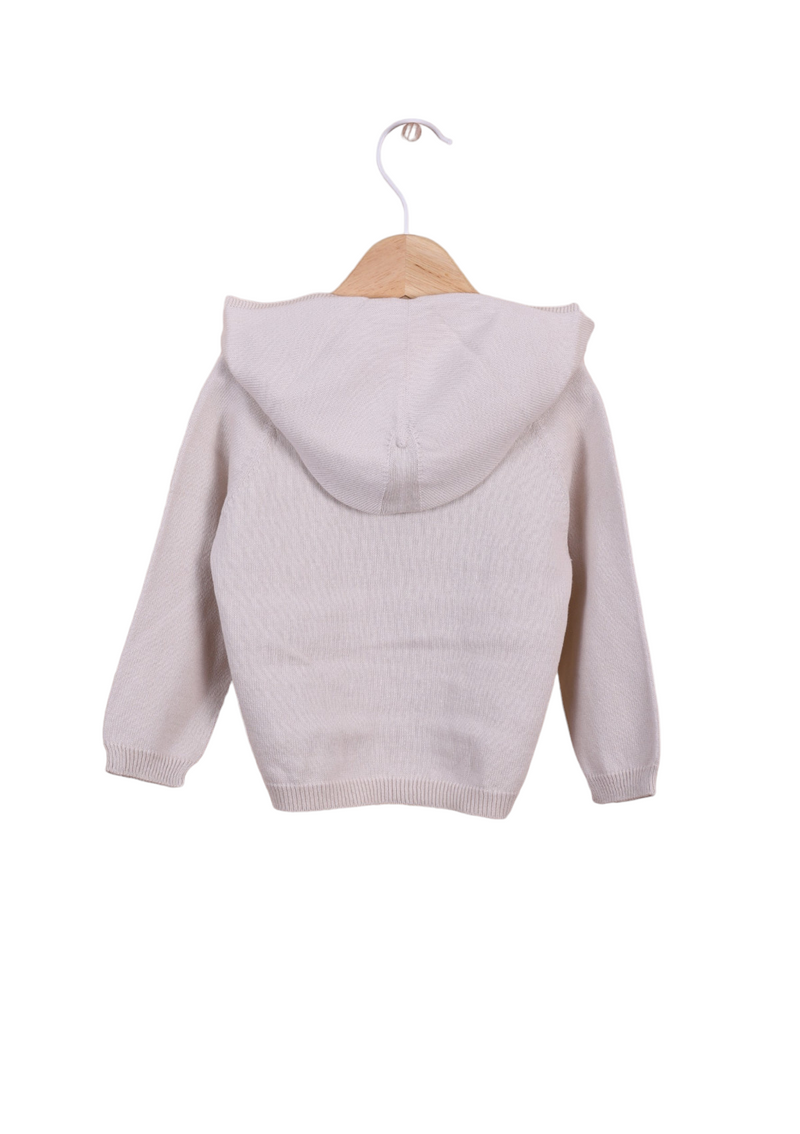 Long-sleeved sweater knitted in cotton | FRIENDLY VIBE - WEDOBLE