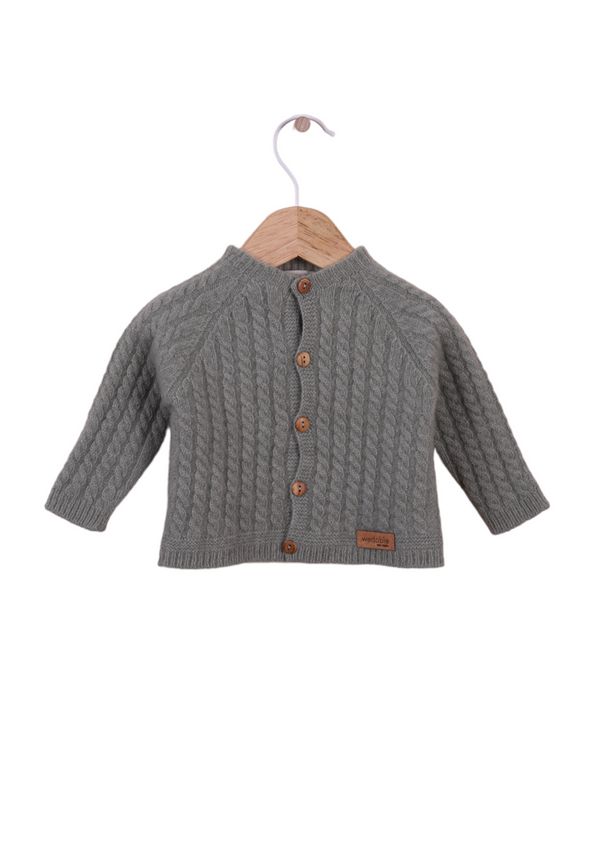 Long-sleeved cable knit cardigan | LOVING WINTER - WEDOBLE