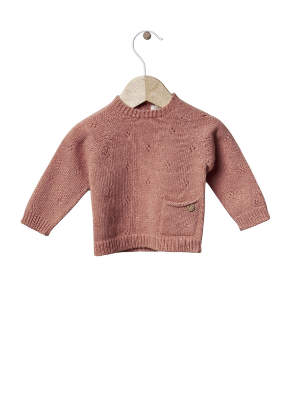 Sweater knitted in wool | TONES OF GARDENS IN WINTER - WEDOBLE