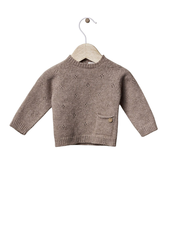 Sweater knitted in wool | TONES OF GARDENS IN WINTER - WEDOBLE