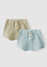 Set of two ribbed cotton shorts - SNUG