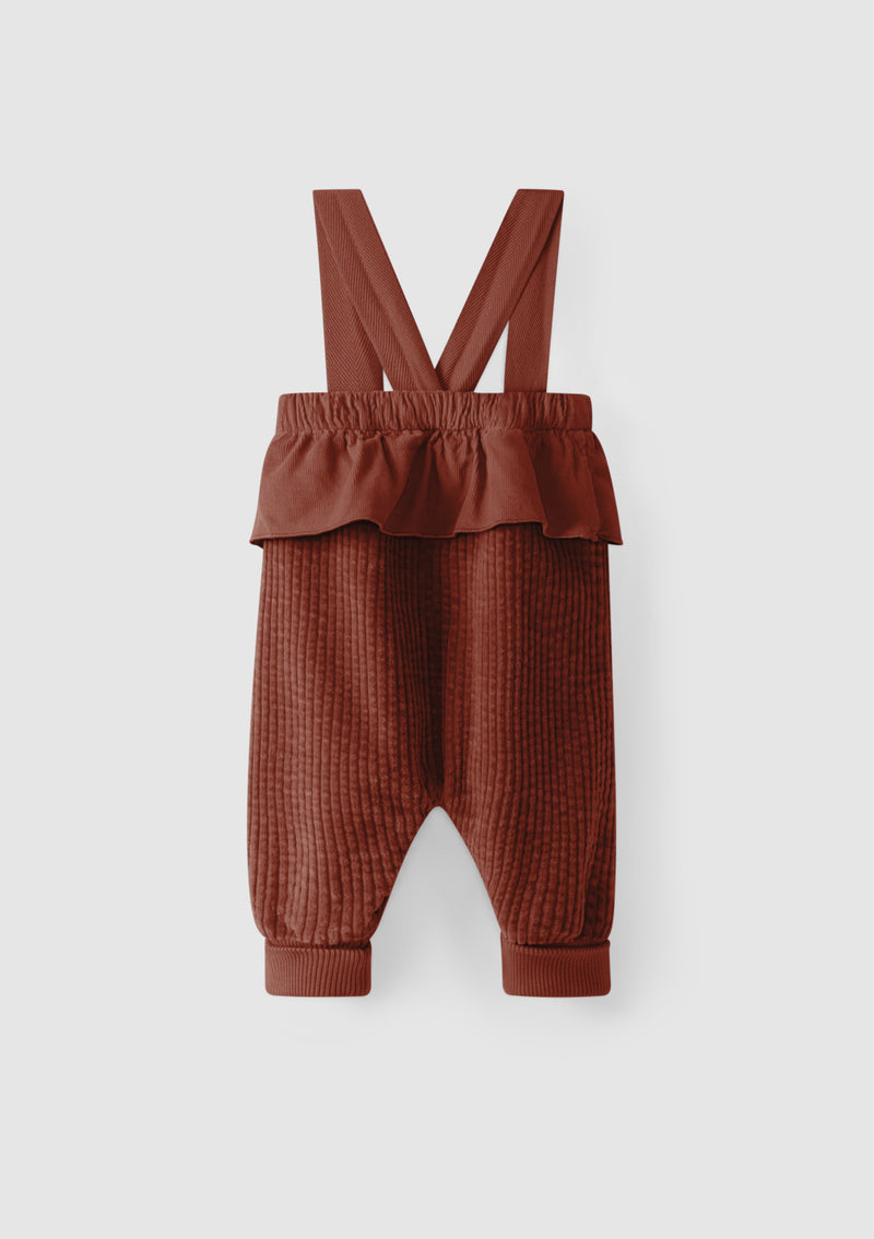 Wide wale corduroy dungarees with ruffle - SNUG