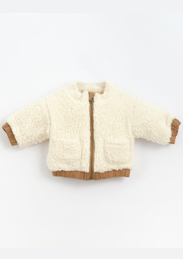 Fur jacket with printed lining | Culinary - PLAYUP