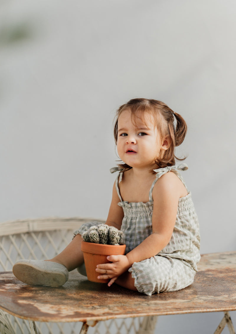 Dungarees in vichy plaid fabric | A GARDEN IN THE FOREST - WEDOBLE