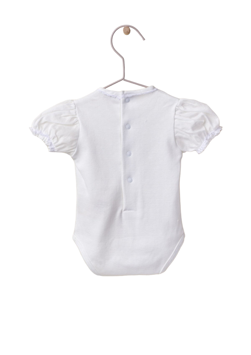 Short-sleeved bodysuit with cotton fabric on the sleeve - WEDOBLE