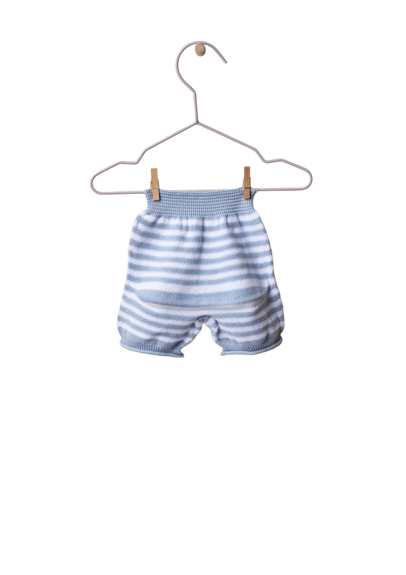 Shorts knitted in cotton with stripes | LITTLE LOVE - WEDOBLE