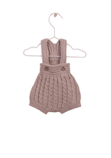 Shoulder straps shortie knitted in cotton with coconut buttons opening | LITTLE LOVE - WEDOBLE