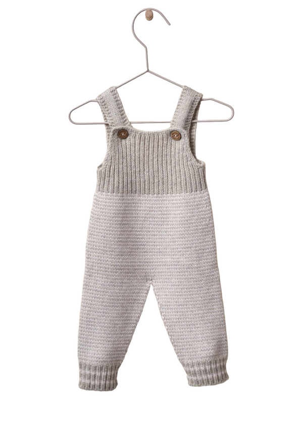 Knitted dungarees with coconut buttons opening | LOVE OF LIFE - WEDOBLE