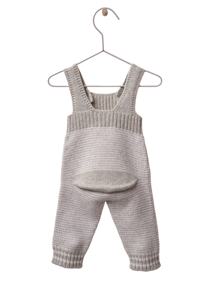 Knitted dungarees with coconut buttons opening | LOVE OF LIFE - WEDOBLE